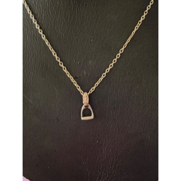 Equestrian Stirrup Necklace & Earrings Set Silver Tone Horse Riding Pierced - Picture 8 of 16